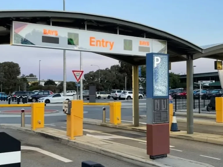 Commercial electrical installations and upgrades at Perth Airport Terminal 2, showing signage installation coordinated with power distribution, lighting, containment and compliance-driven electrical infrastructure for complex commercial and government environments.